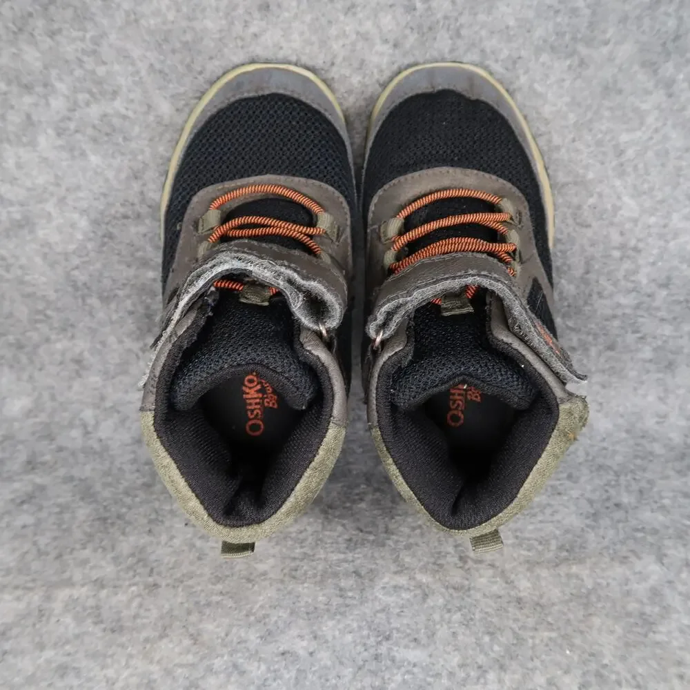 OshKosh B'Gosh Shoes Toddler Kids 10 Hiking Boots High Top Easy On Strap Bungee